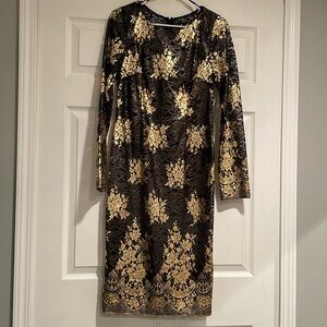 Black and Gold Cocktail Dress